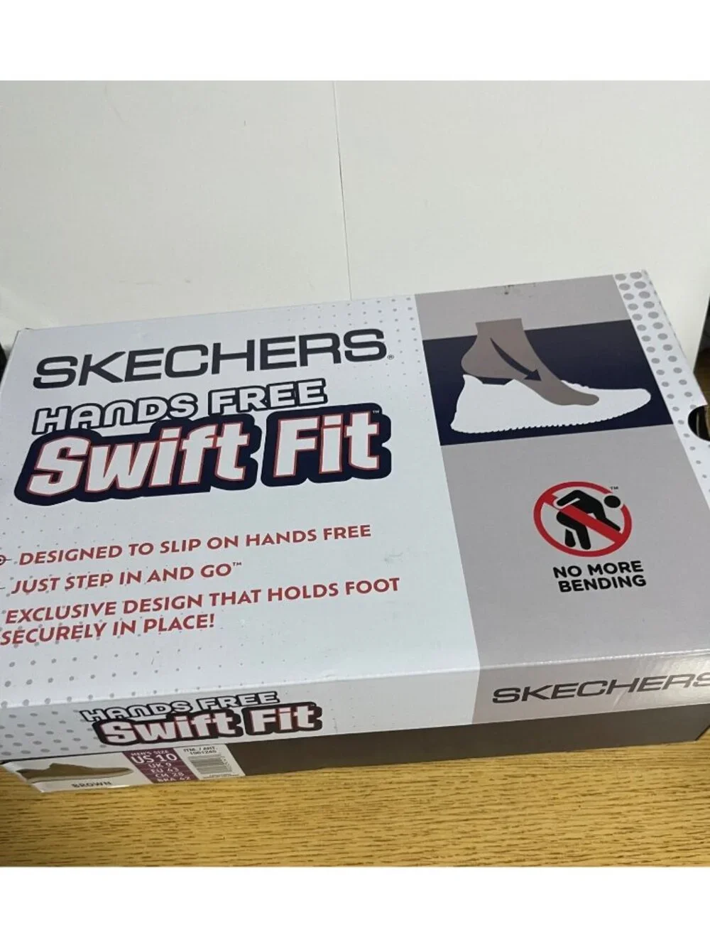 Skechers Mens Hands Free Swift Fit Brown Slip On Shoes Size10 Office Casual Work